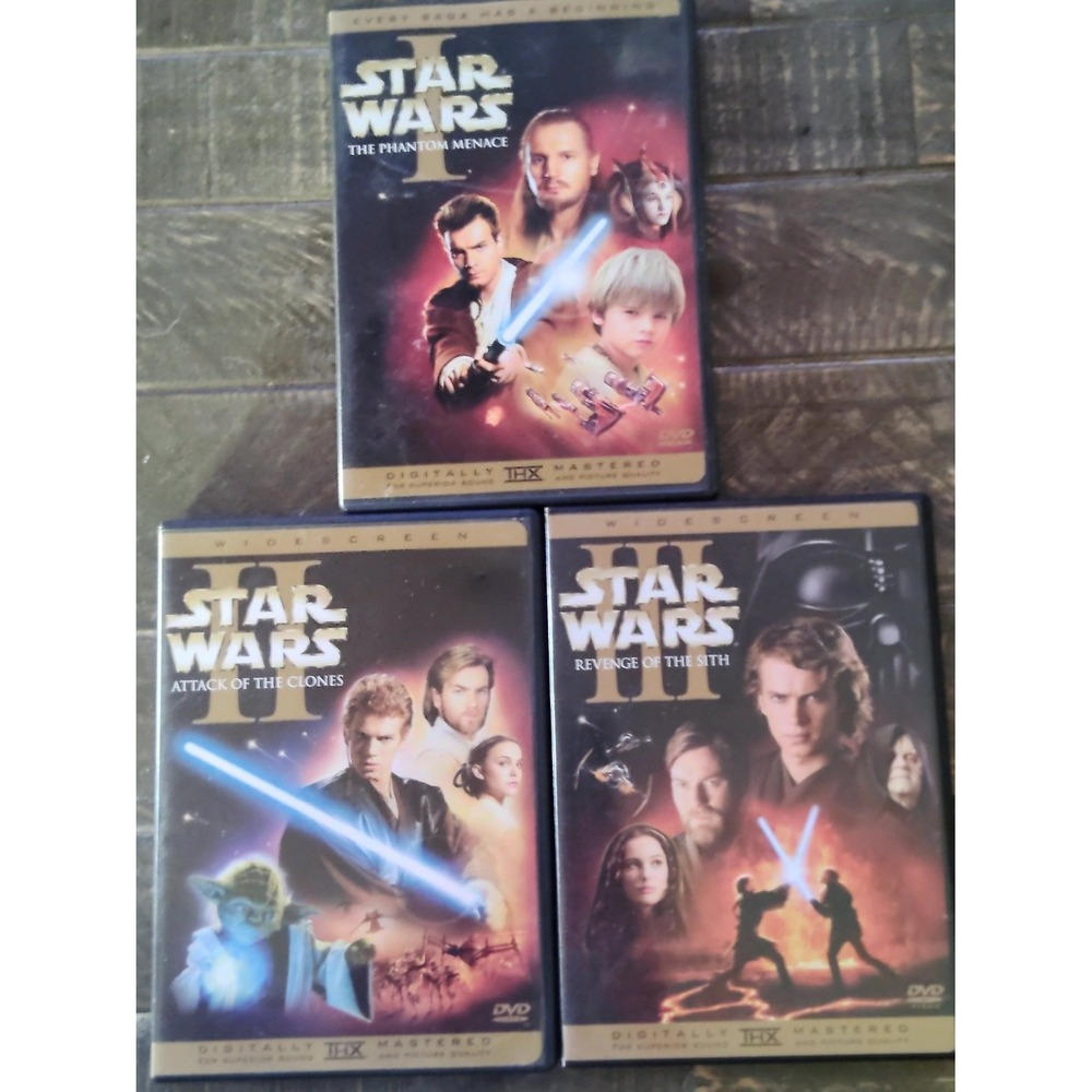 Star Wars Prequel Trilogy DVD Lot Episodes I II III George Lucas Widescreen